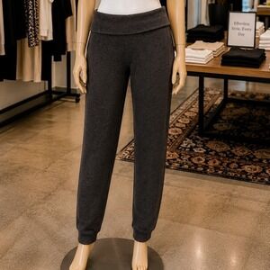 Hard Tail Women Leggings Charcoal Gray Foldover Waistband S